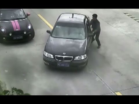 سيارة ترفض التوقف قبل القفز في النهر