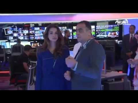الملكة رانيا تزور  mbc والعربية