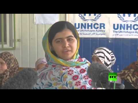 مالالا يوسف زاي تزور مخيمًا للاجئين السوريين