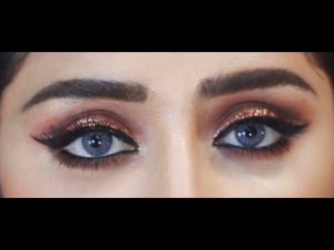 أدوات تجميل العيون باللون النحاسي