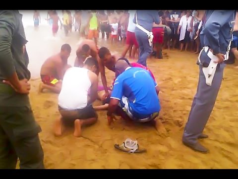 لحظة غرق فتاة في شاطئ نواحي الناظور