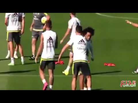 طريقة مبتكرة لاحتفال رونالدو ومارسيلو بالأهداف